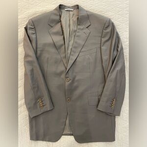 CANALI Made in Italy 4-Season Wool Notch Lapel Suit Jacket in Taupe Size 44 R